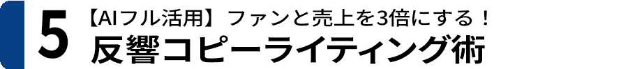 ５．反響コピーライティング術